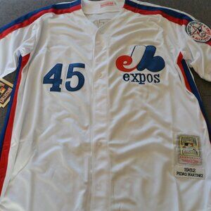 Brand New Montreal Expos Jersey #45 Pedro Martinez Men's X-Large White